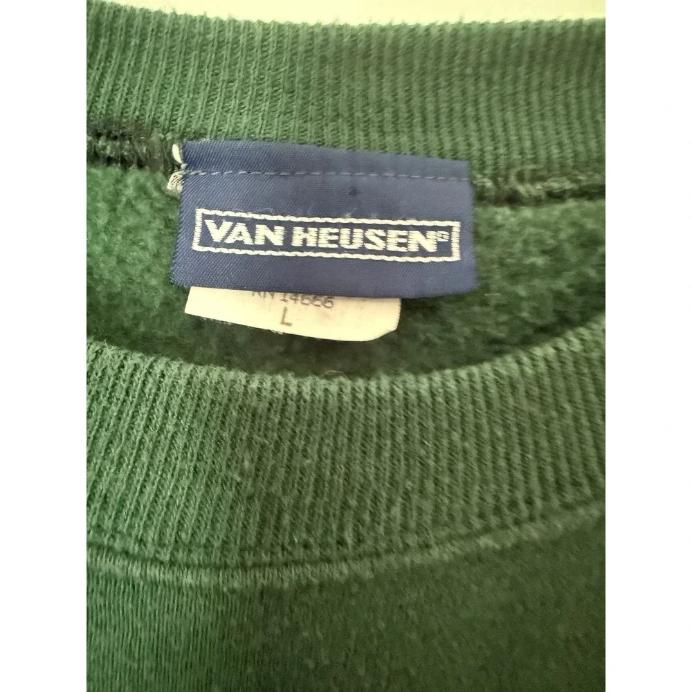 Vintage Golf Van Heusen Sweater  Mens Large Green Golf 50/50 Cotton Mix 1960s‎